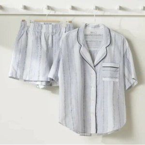 Madewell X Parachute Blue Striped Matching Pajama Set XXS